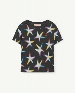The Animal Observatory AW21 Xmas Recycled Rooster T-Shirt Black White Stars