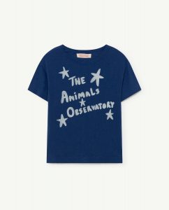 The Animal Observatory AW21 Xmas Recycled Rooster T-Shirt Stars Navy