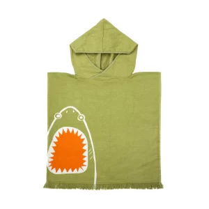 Sunnylife Beach Hooded Poncho Towel Shark Olive