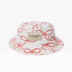 Weekend House Kids SS22 Pink Bows Hat White