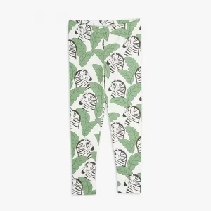 Mini Rodini SS22 Zebra All Over Print Leggings Green