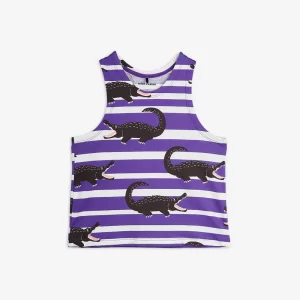 Mini Rodini SS22 Crocodile Stripe Tank Top Purple