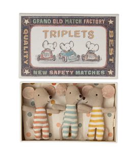 Maileg Baby Mice in Matchbox Triplets