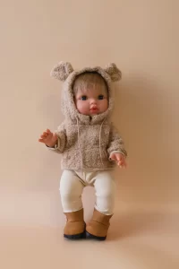 Tiny Harlow Doll Threads Teddy Hoodie and Legging Set Camel and Cream