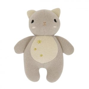 Konges Sløjd Doll Rattle Mini Kitty Warm Grey