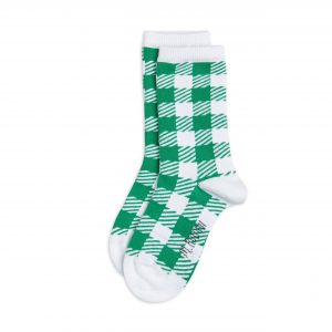 Mini Rodini AW22 Gingham Check Socks Green