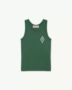 The Animal Observatory SS22 Kids Frog Singlet Tank Top Dark Green