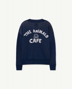The Animal Observatory SS22 Kids Plain Racoon Cafe Cardigan Navy