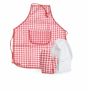 Egmont Apron Glove & Hat Set Red Gingham