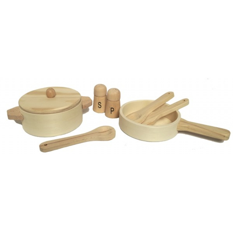 wooden pan set