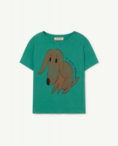 The Animal Observatory AW22 Kids Rooster T-Shirt Green Dog