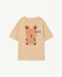 The Animal Observatory AW22 Kids Rooster Oversize T-Shirt Brown Bear