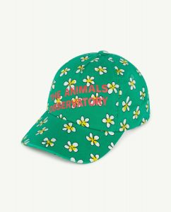 The Animal Observatory AW22 Hamster Cap Green Flowers
