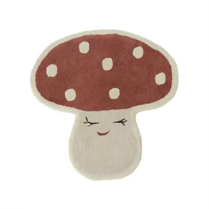 OYOY Floor Rug Malle Mushroom Red