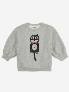 Bobo Choses AW22 Sweatshirt Cat Oclock Grey Melange