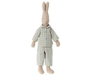 Maileg Rabbit Size 2 Pyjamas Gingham Blue