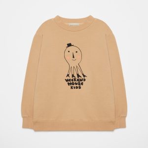 Weekend House Kids AW22 Octopus Sweatshirt Soft Brown