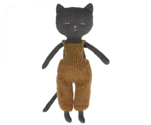 Maileg Doll Chatons Kitten In Overalls Black