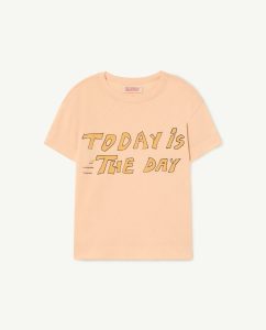 The Animal Observatory SS23 Rooster Kids T-Shirt Today is the Day Beige