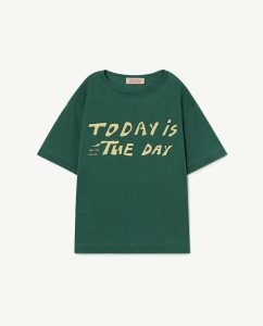 The Animal Observatory SS23 Rooster Kids Oversize T-Shirt Today is the Day Green