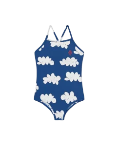 The Animal Observatory SS23 Trout Kids Swimsuit Cloud Deep Blue