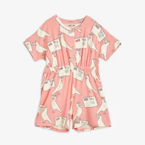 Mini Rodini SS23 Pigeons Playsuit Pink