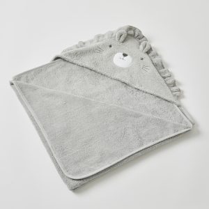 Nordic Kids Baby Hooded Towel Edgar Lion Grey