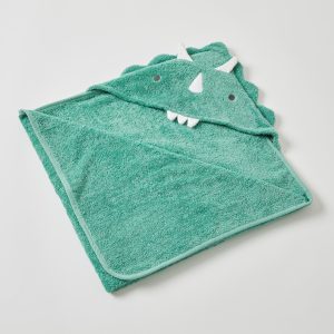 Nordic Kids Baby Hooded Towel Theo Dinosaur Green