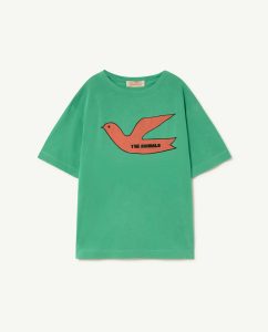 The Animal Observatory SS23 Kids Rooster Oversize T-Shirt Bird Green