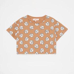 Weekend House Kids SS23 Cubes Crop T-Shirt Camel