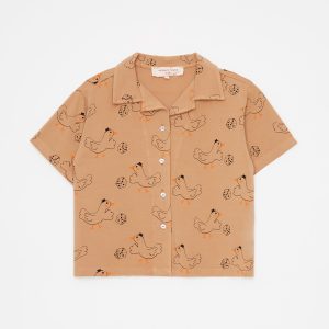 Weekend House Kids SS23 Goose All Over Shirt Camel