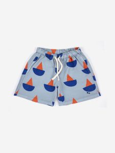 Bobo Choses SS23 Kids Shorts Sail Boat Woven Light Blue