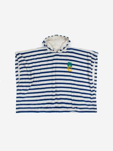 Bobo Choses SS23 Kids Poncho Bathrobe Blue Stripes