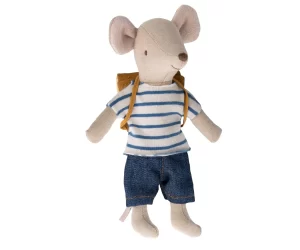 Maileg Tricycle Mouse Big Brother with Bag Denim