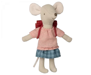 Maileg Tricycle Mouse Big Sister with Bag Red