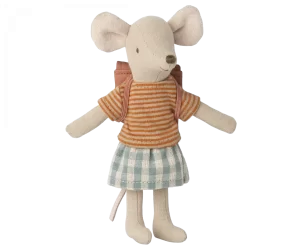 Maileg Tricycle Mouse Big Sister with Bag Old Rose