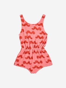 Bobo Choses SS23 Kids Playsuit Terry Waves Pink