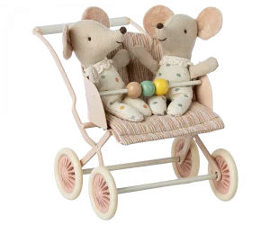 Maileg Stroller Twin Baby Rose