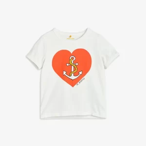 Mini Rodini AW23 Sailors Heart Short Sleeve T-Shirt White