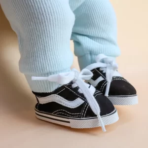 Tiny Harlow Doll Tootsies Casual Stripe Sneakers Black