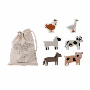 Bloomingville Mini Karlo Wooden Farm Animal Figurine Set of 6