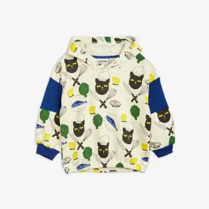 Mini Rodini AW23 Sweatshirt Hoodie AOP Chef Cat