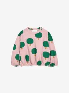 Bobo Choses AW23 Baby T-Shirt LS Girl Green Tree Pink