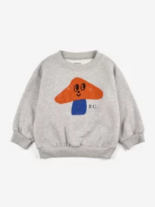 Bobo Choses AW23 Kids Sweatshirt Mr.Mushroom Light Heather Grey