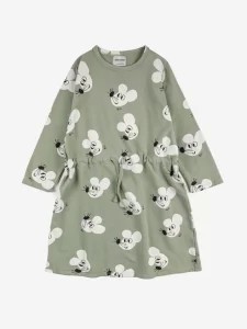 Bobo Choses AW23 Kids Dress Mouse All Over Light Green