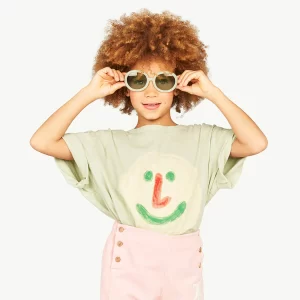 The Animal Observatory AW23 Kids Rooster Oversize T-Shirt Smiley Soft Green