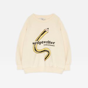 Weekend House Kids AW23 Script Sweatshirt with Pockets Sand