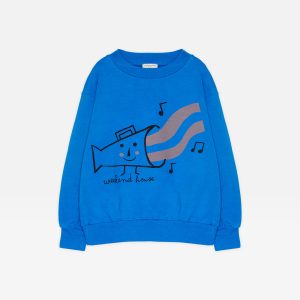 Weekend House Kids AW23 Sound Sweatshirt Blue