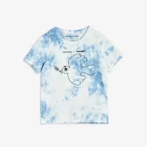 Mini Rodini X Wrangler T-Shirt Short Sleeve Peace Dove Tie Dye Blue