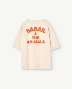 The Animal Observatory Babar Kids Rooster Oversize T-Shirt Elephant Yoga Crown Ecru